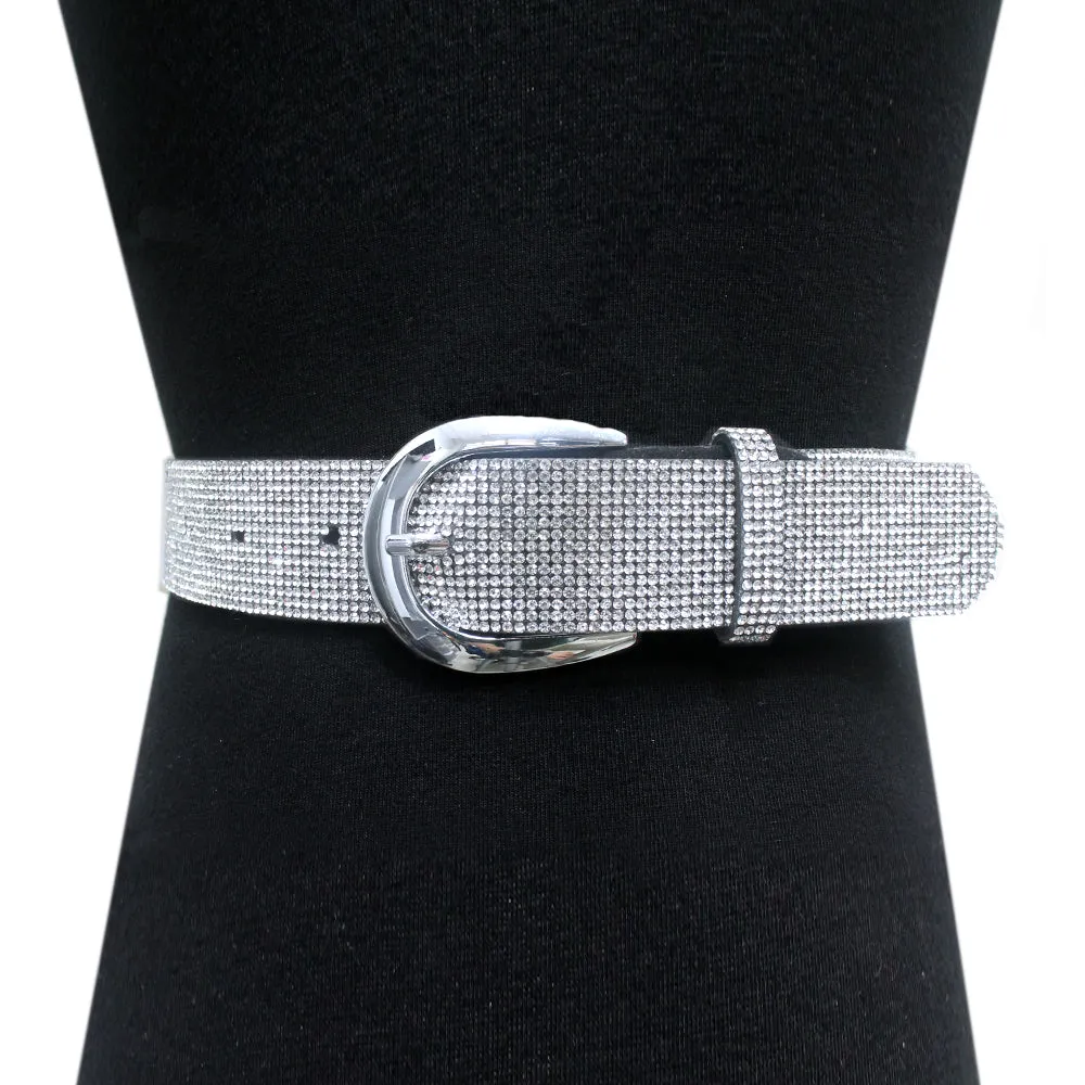 15 Row Rhinestone Embellished Belt