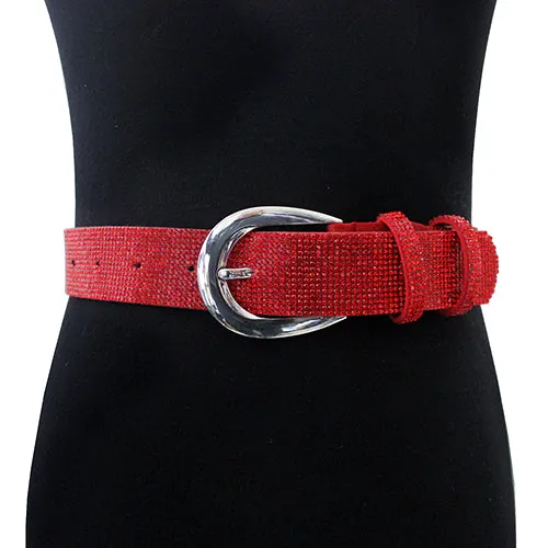 15 Row Rhinestone Embellished Belt