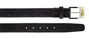 2008S Alligator Suede Belt - Black