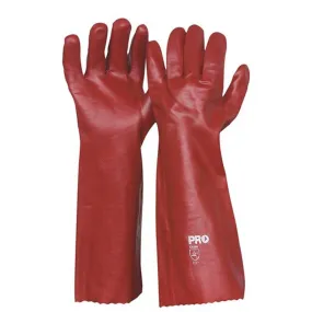 45cm Red PVC Gloves Large - 12 Pairs