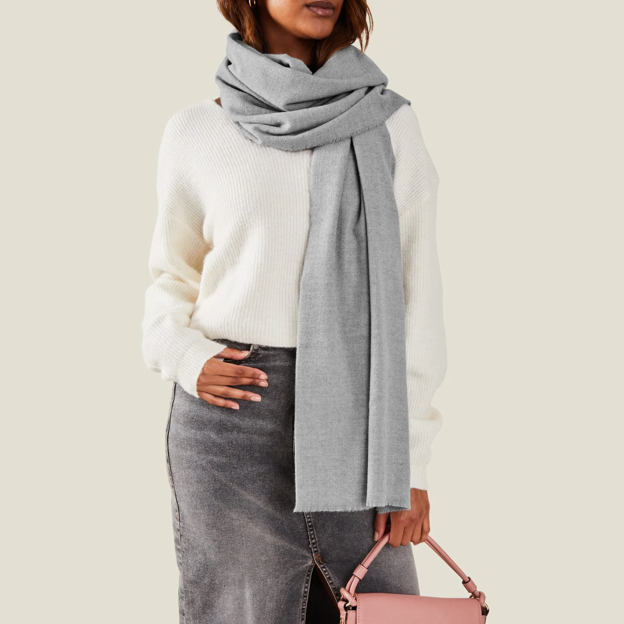 Accessorize London Women's Grey Grace Super-soft Blanket Scarf