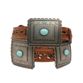 Ariat Women's Concho and Turquoise Leather Belt