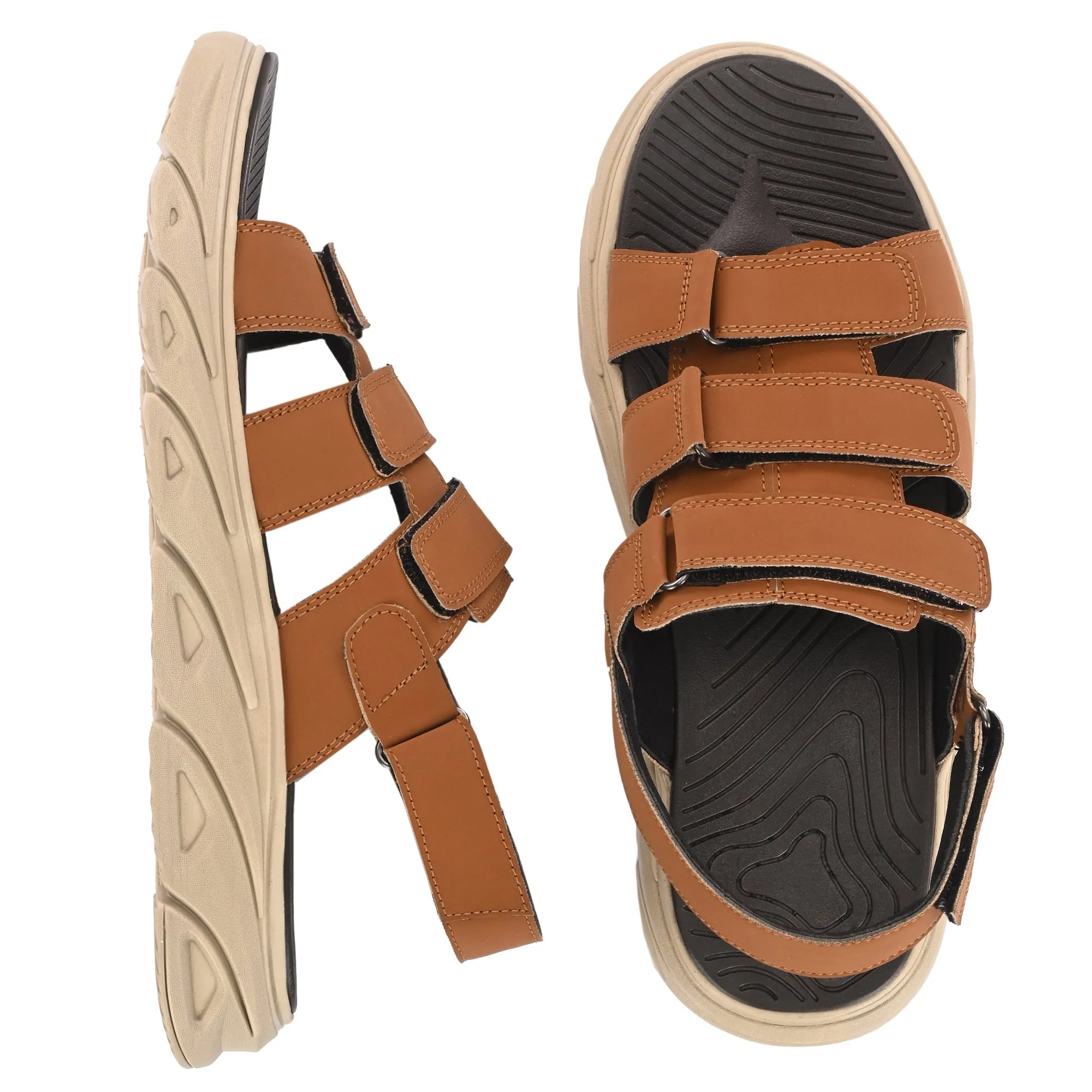 Attitudist Unisex Handcrafted Tan Sports Sandal