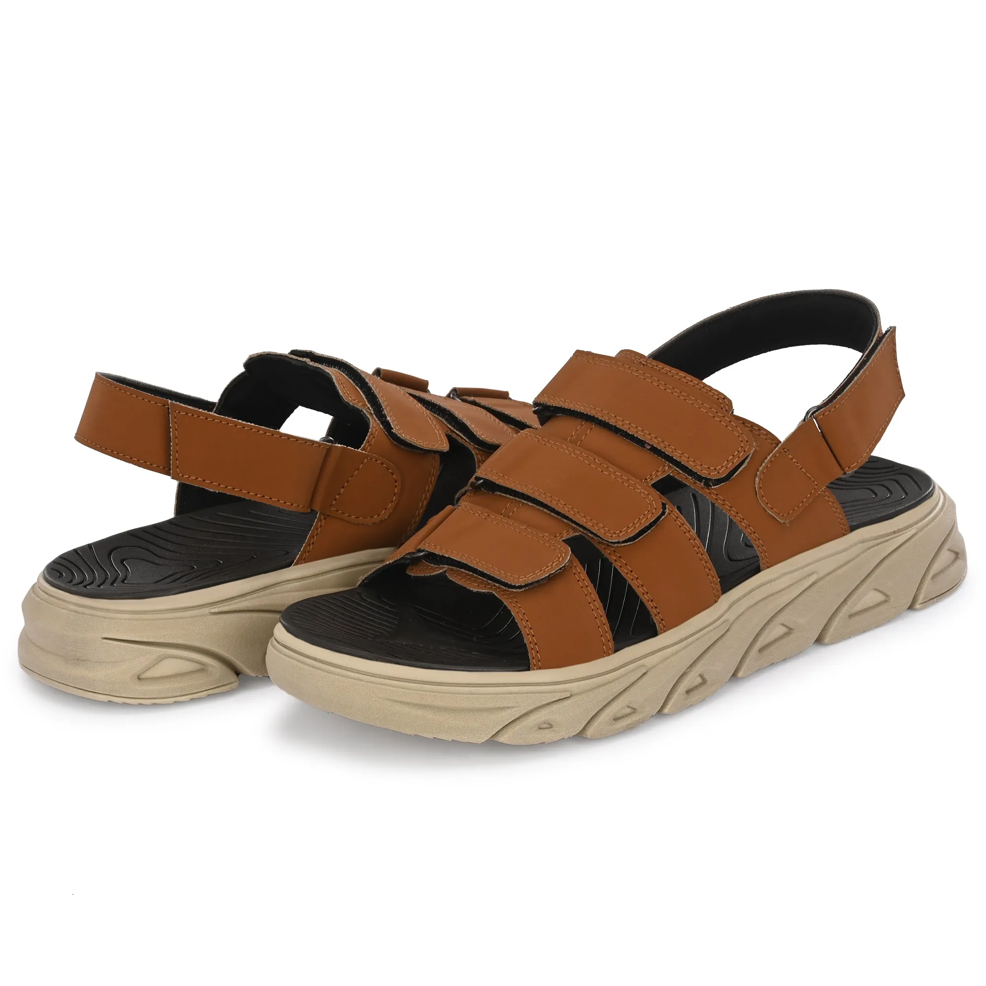 Attitudist Unisex Handcrafted Tan Sports Sandal