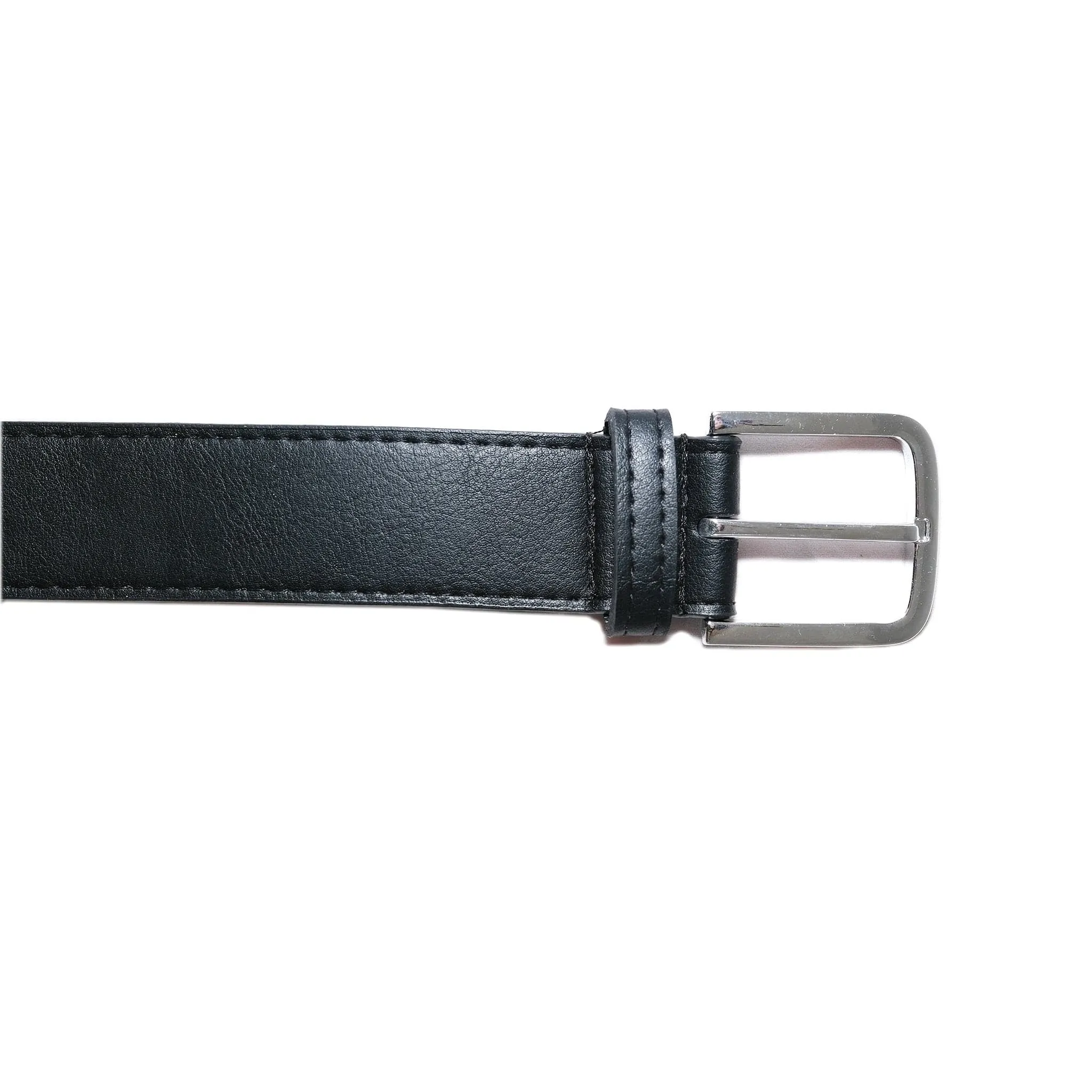 Bo Silver Buckle Vegan Belt | Black