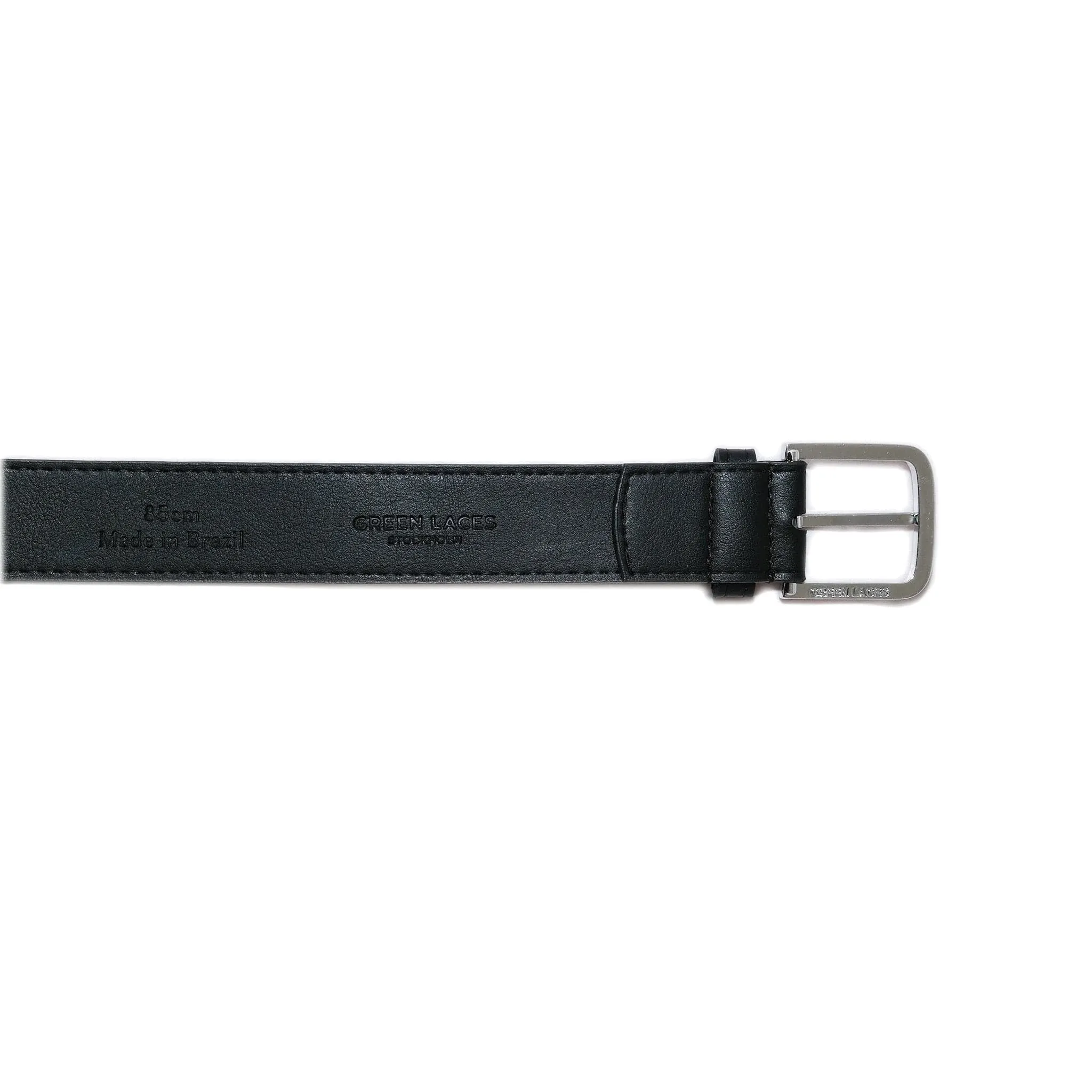 Bo Silver Buckle Vegan Belt | Black