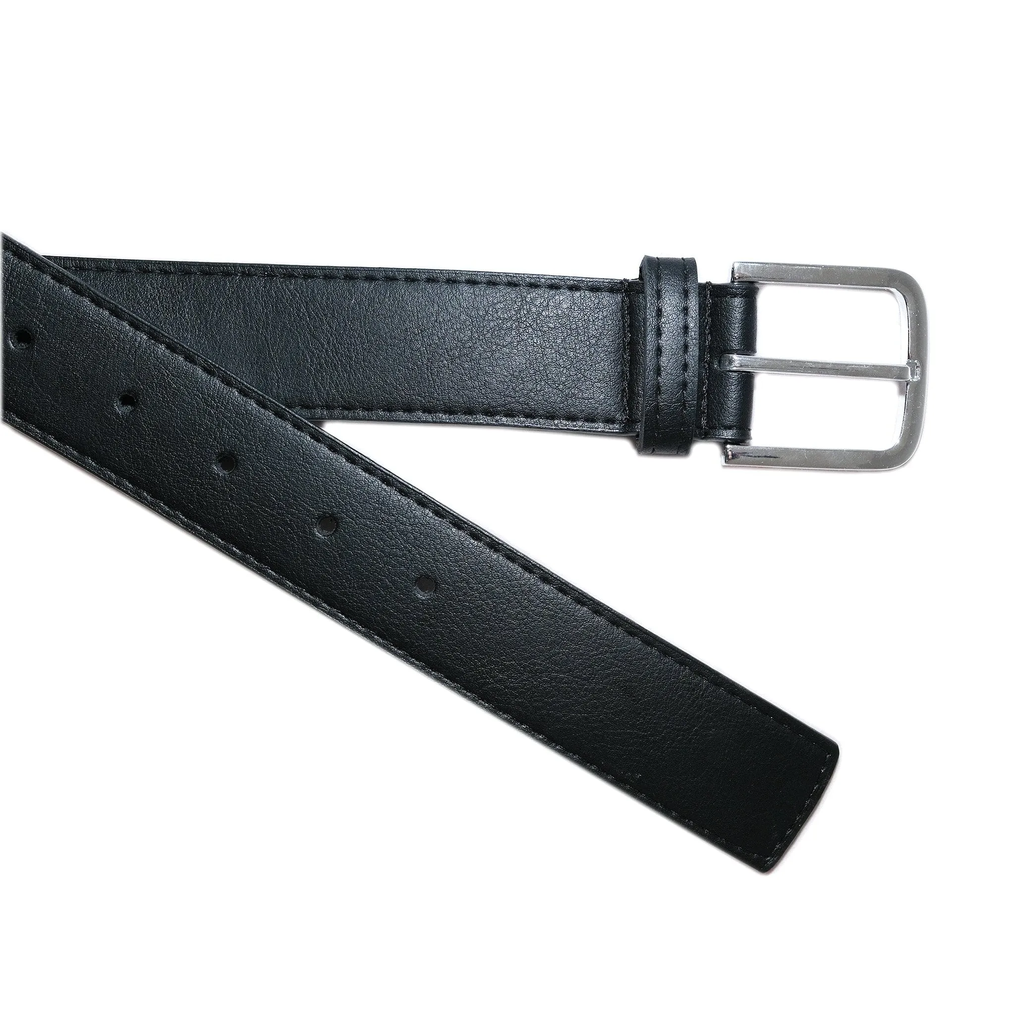 Bo Silver Buckle Vegan Belt | Black