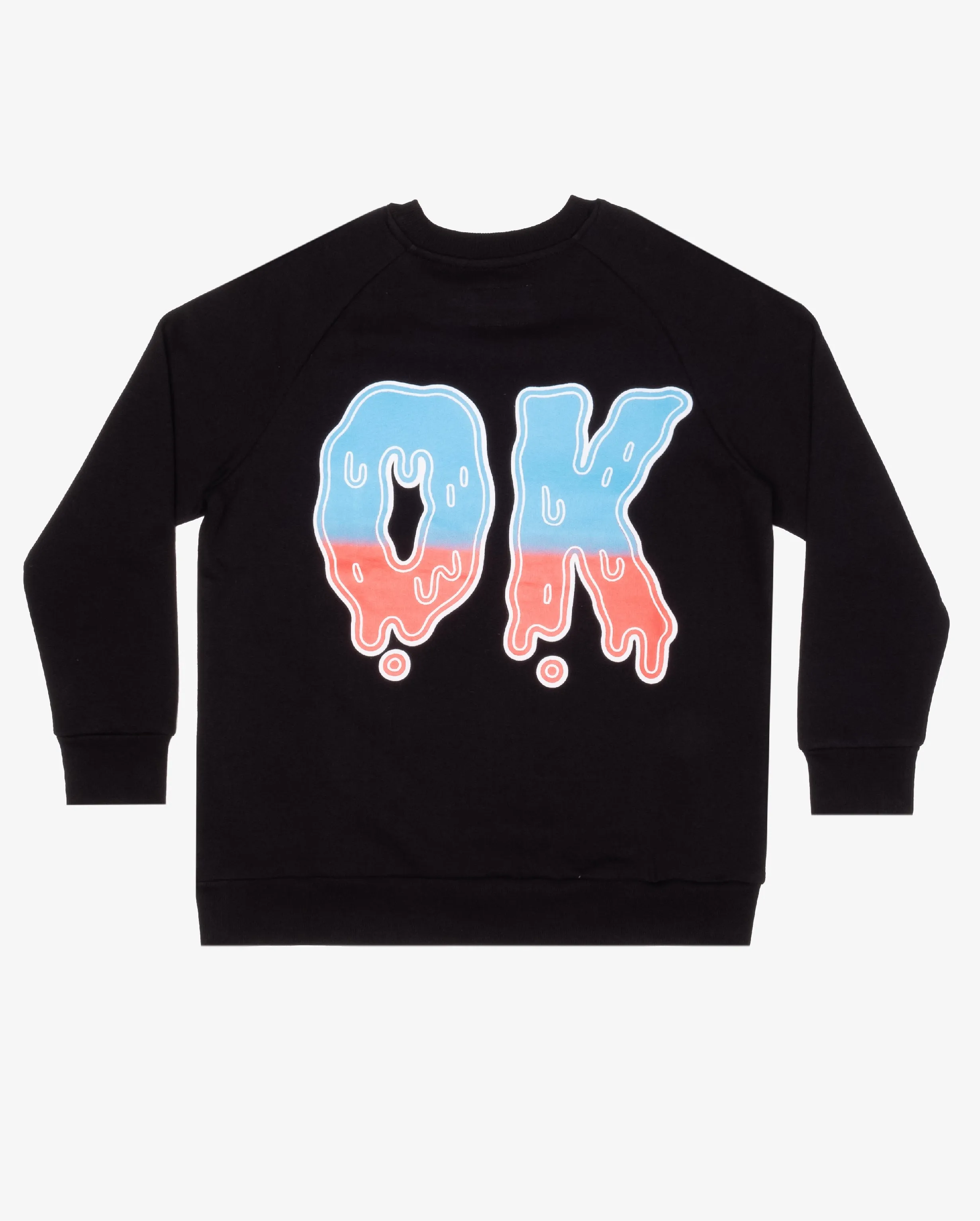 BOB OK Gradient Fleece Raglan Crew - Black