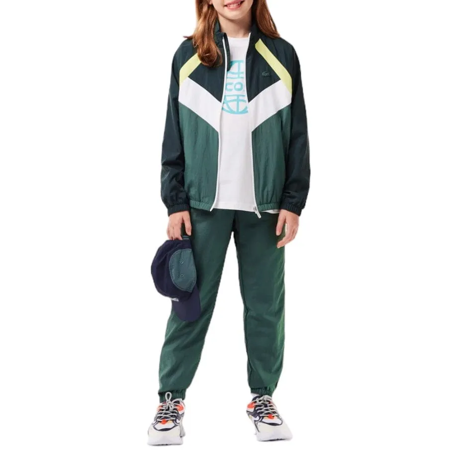 Boys Lacoste Colorblock Zip-Up Jacket (Green/Flashy Yellow) BJ1129-51