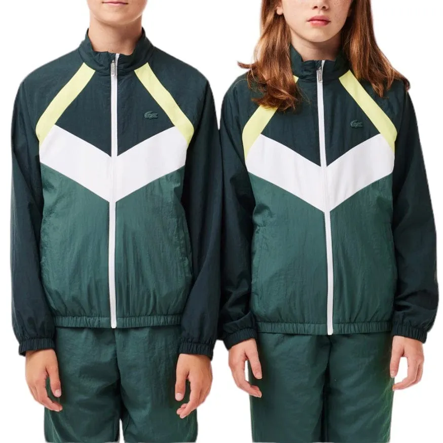 Boys Lacoste Colorblock Zip-Up Jacket (Green/Flashy Yellow) BJ1129-51