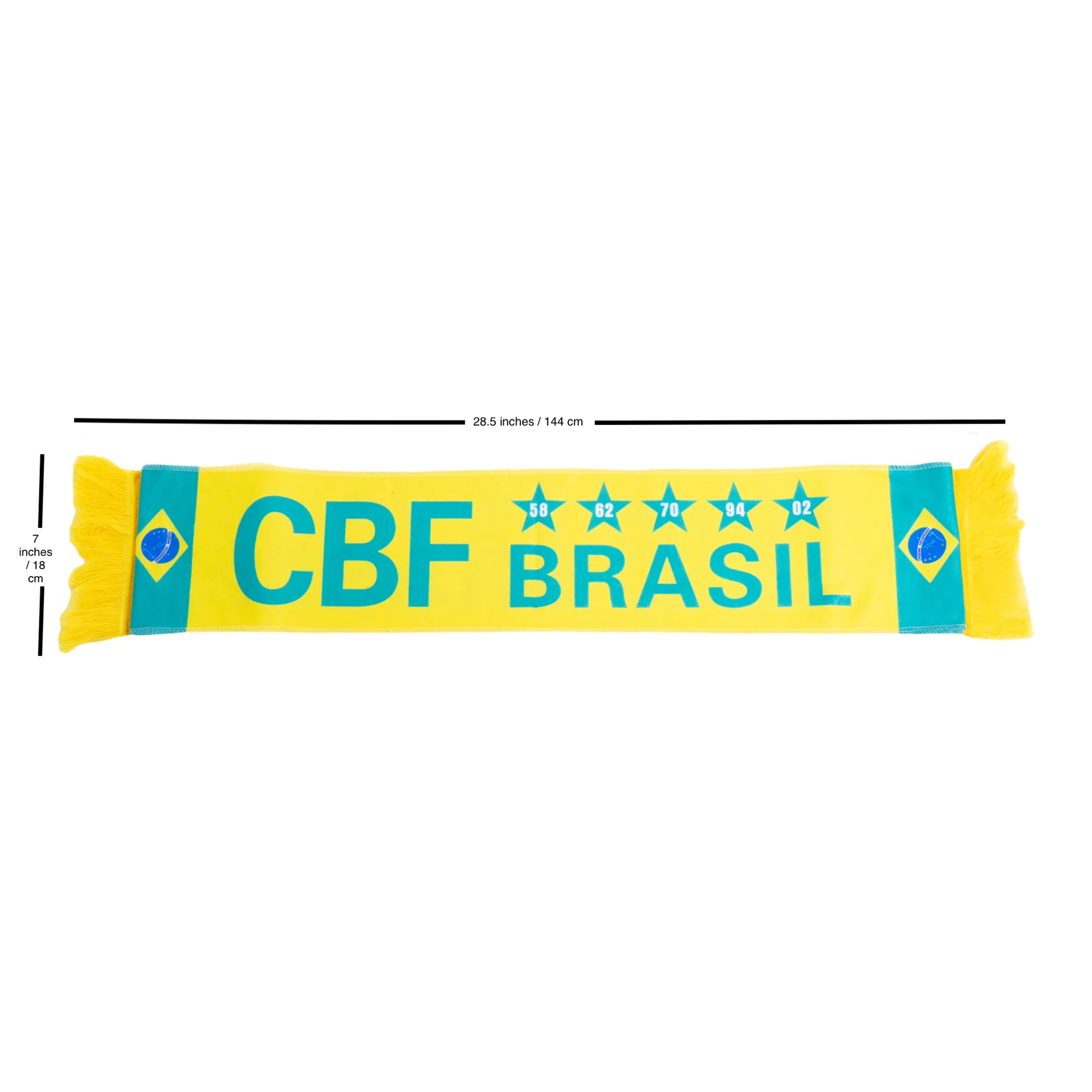 Brasil National Five Champions Scarf, Wristband, Head Cover 3 Pcs Fan Set