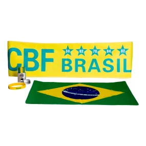 Brasil National Five Champions Scarf, Wristband, Head Cover 3 Pcs Fan Set