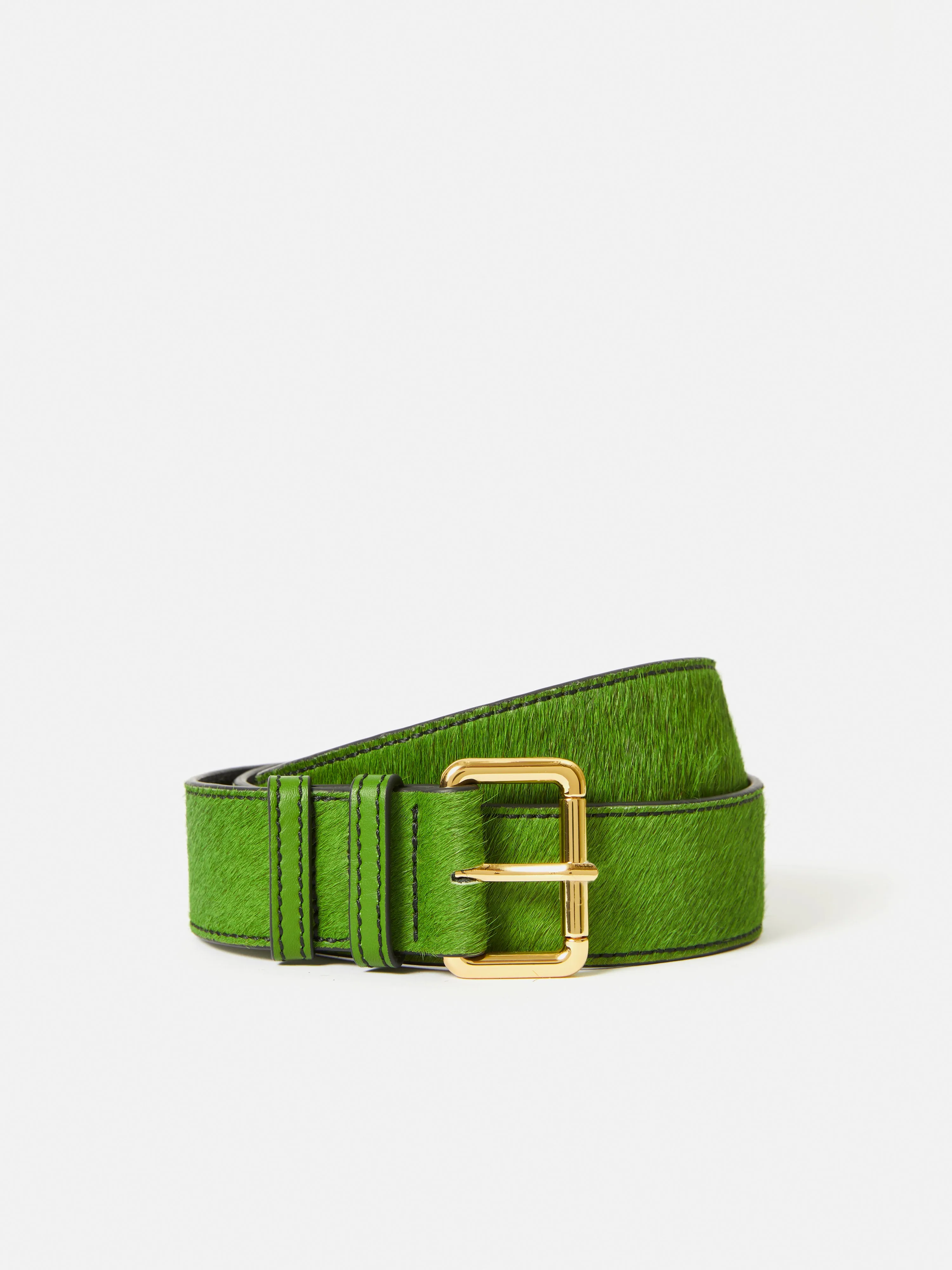 Calf Hair Jean Belt | Green