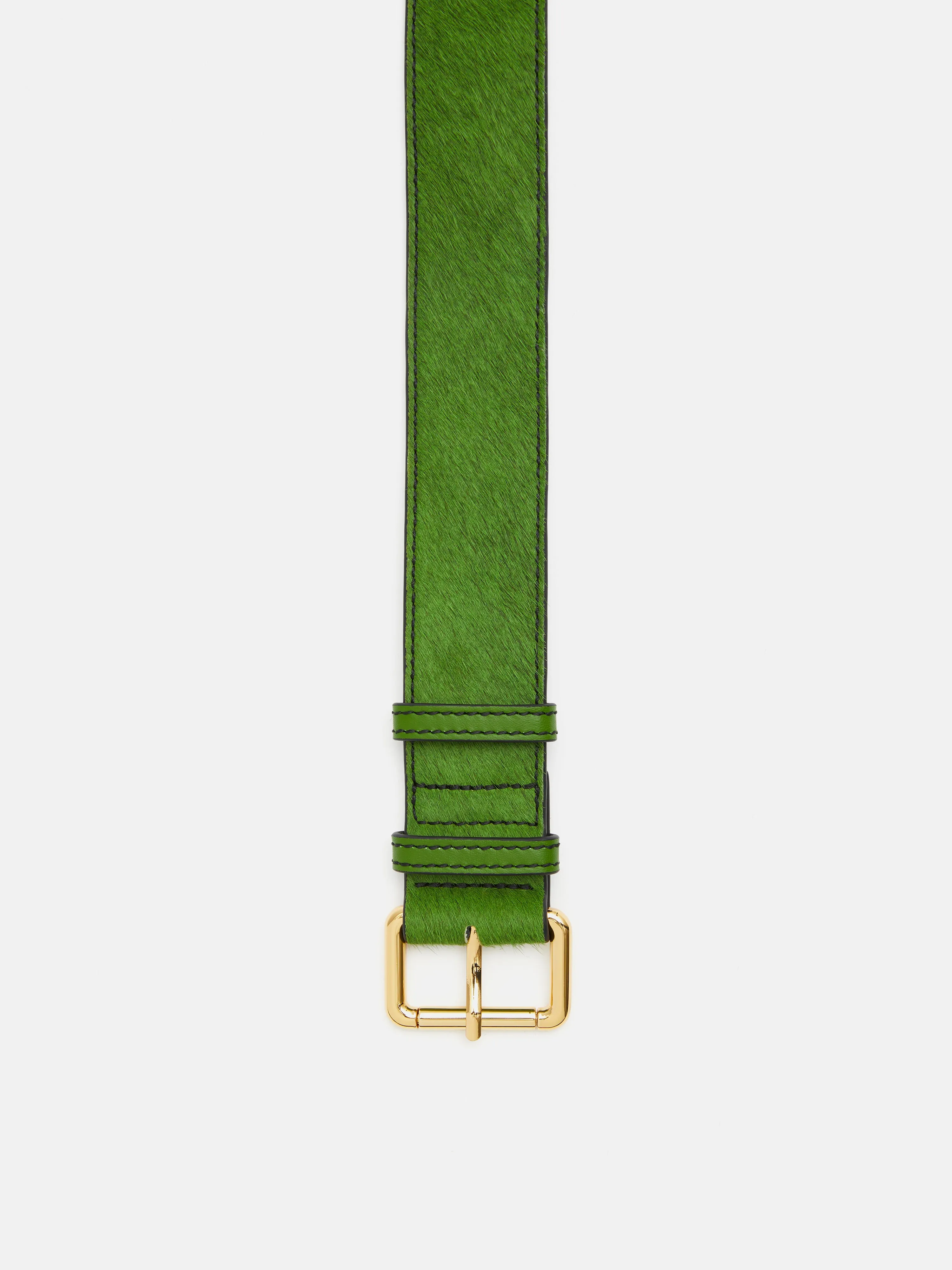 Calf Hair Jean Belt | Green