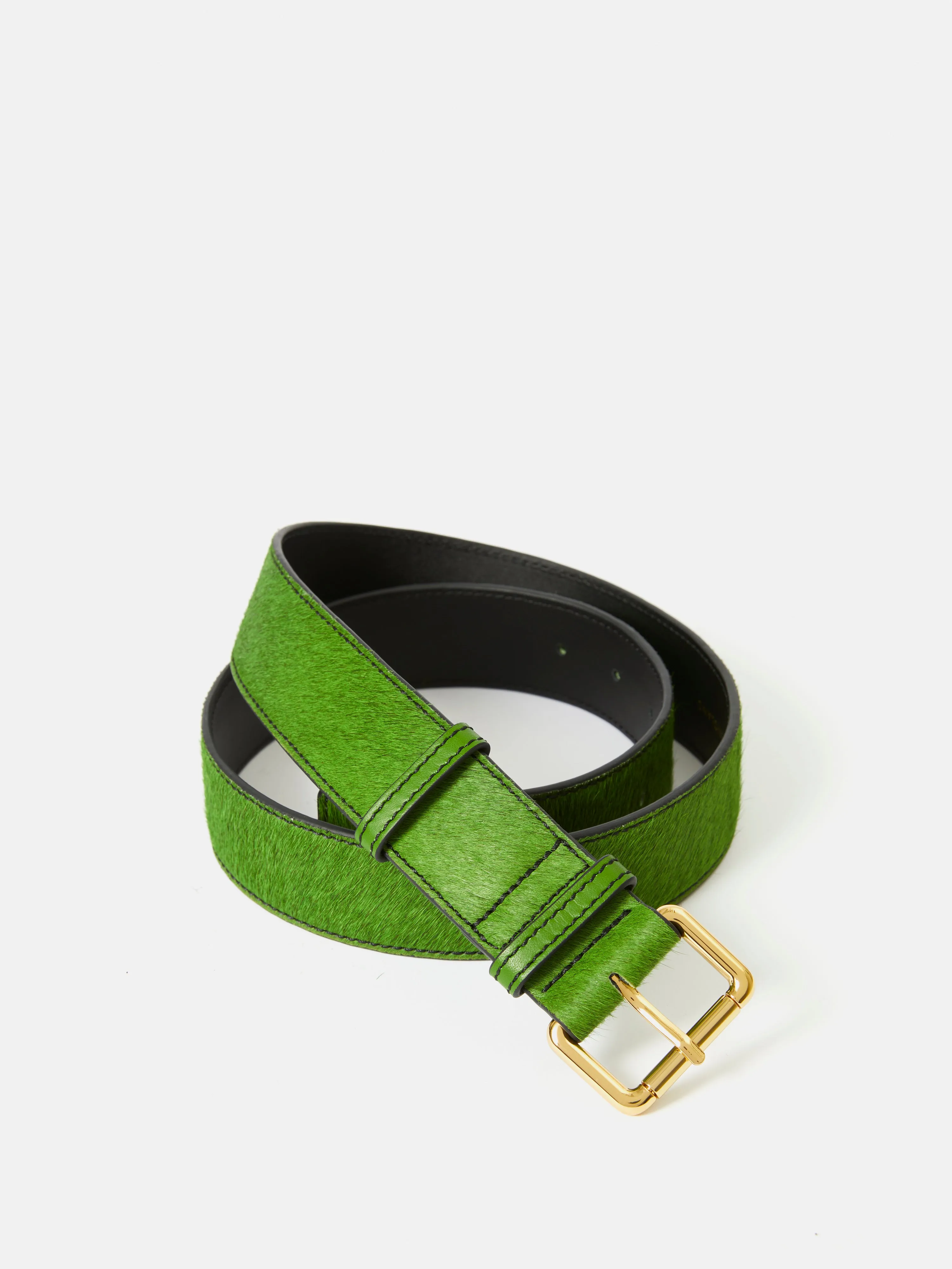 Calf Hair Jean Belt | Green