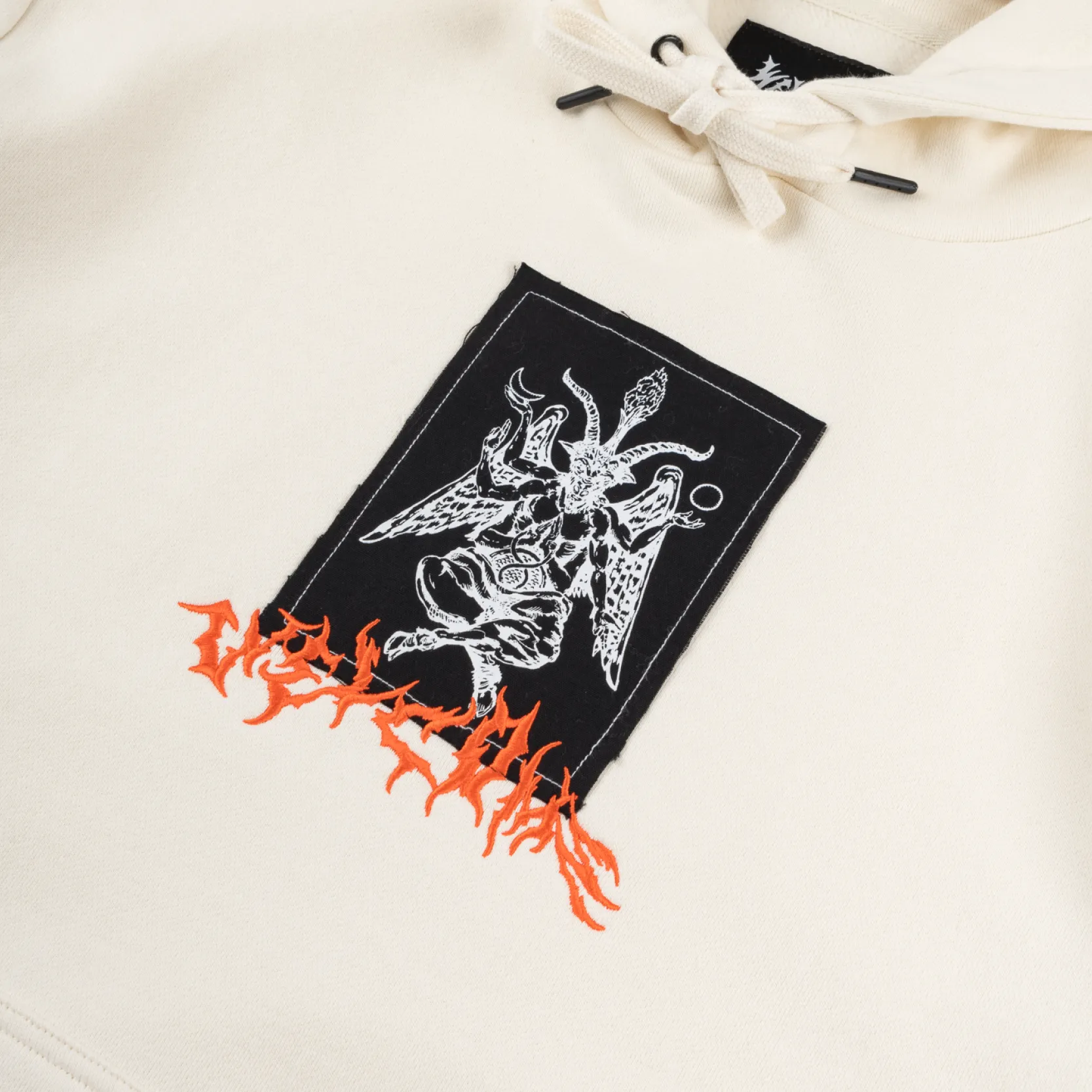 Coagula Canvas Patch Pullover Hoodie - Bone