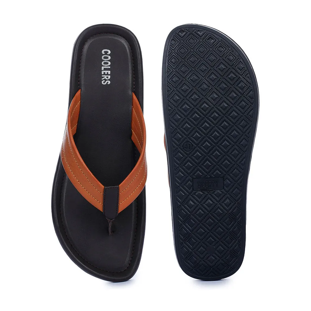 Coolers Casual Tan Flip-Flop For Men K2-155 By Liberty