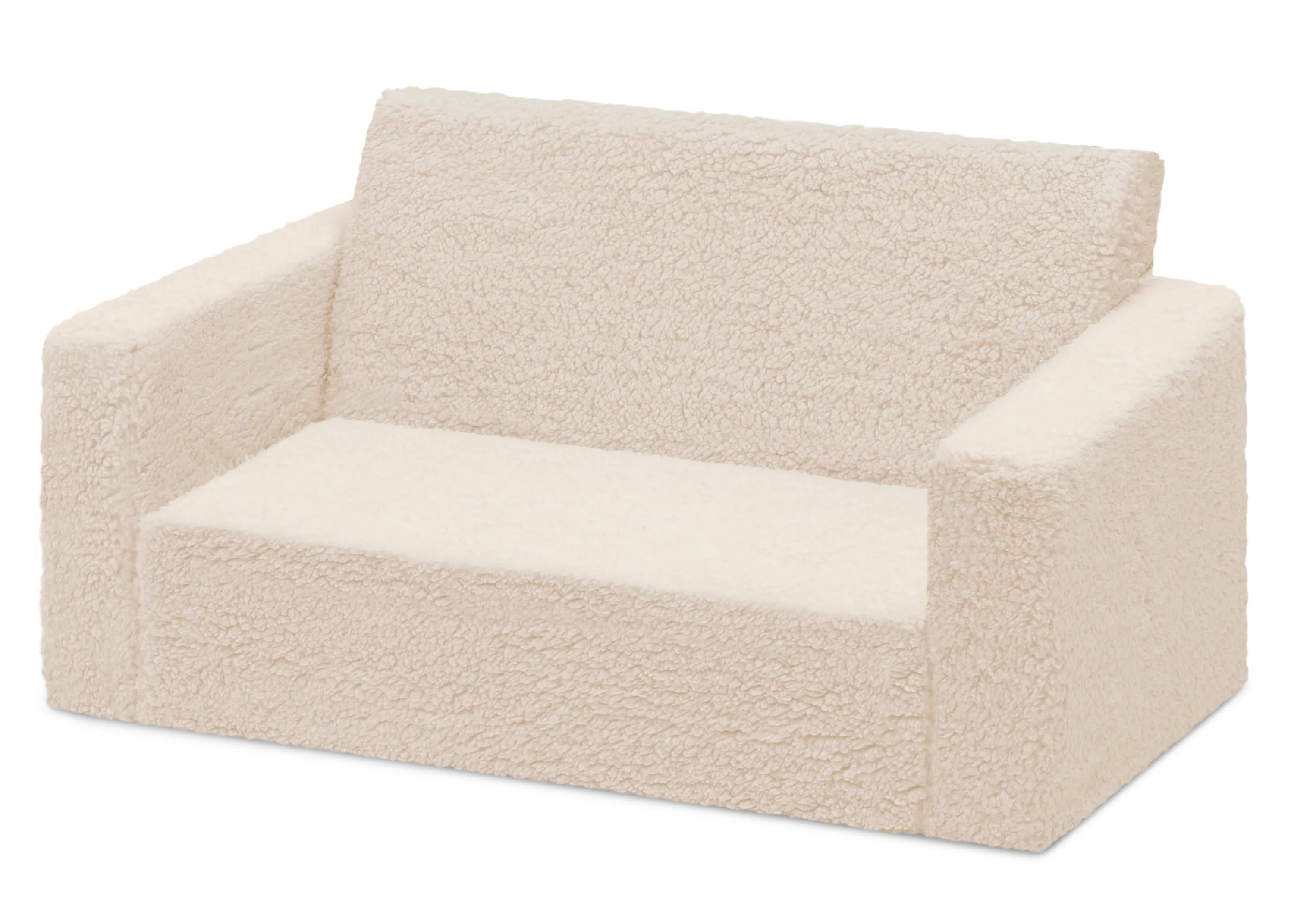 Cozee Flip-Out Sherpa 2-in-1 Convertible Sofa to Lounger for Kids