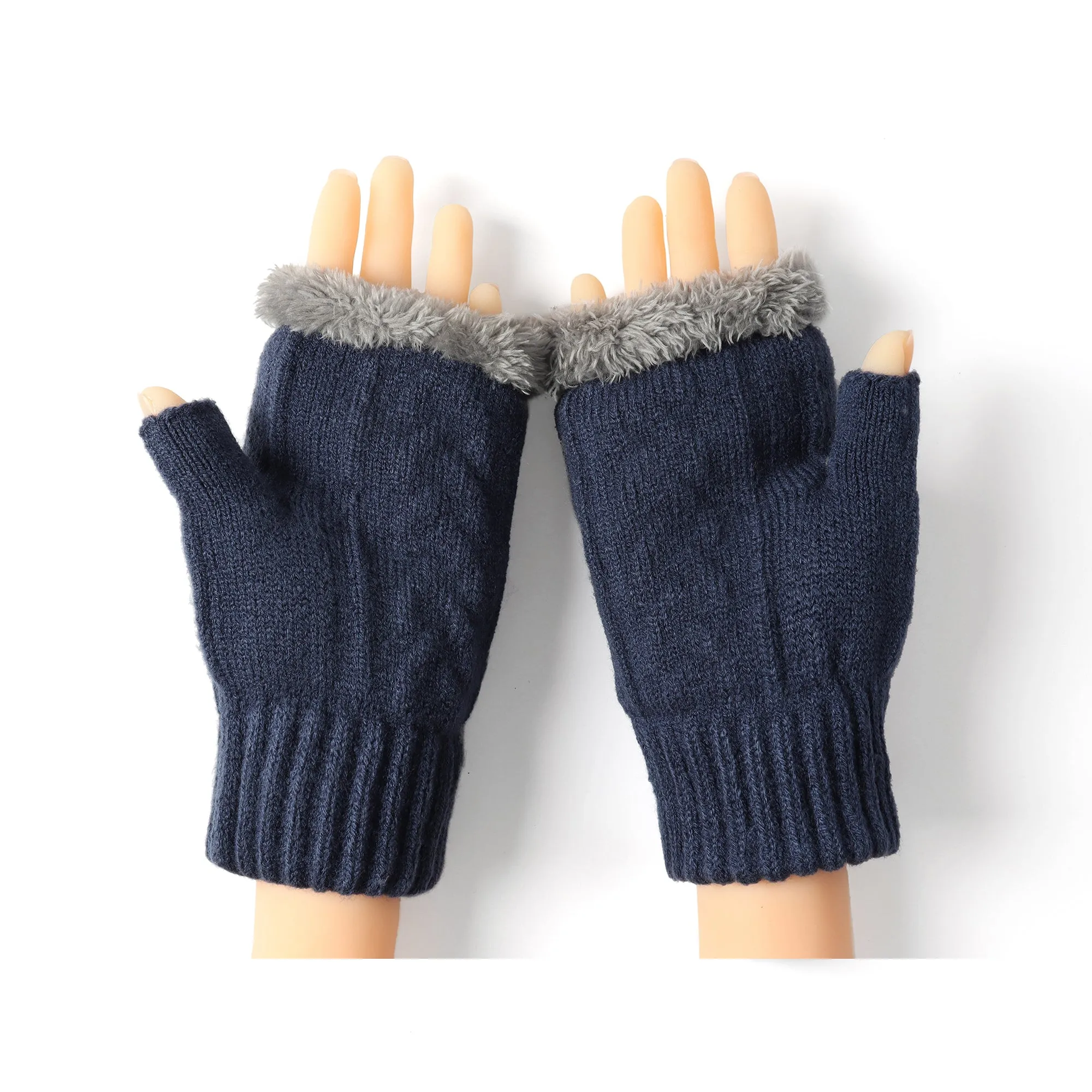 Fingerless Ultra Plush Knit Gloves