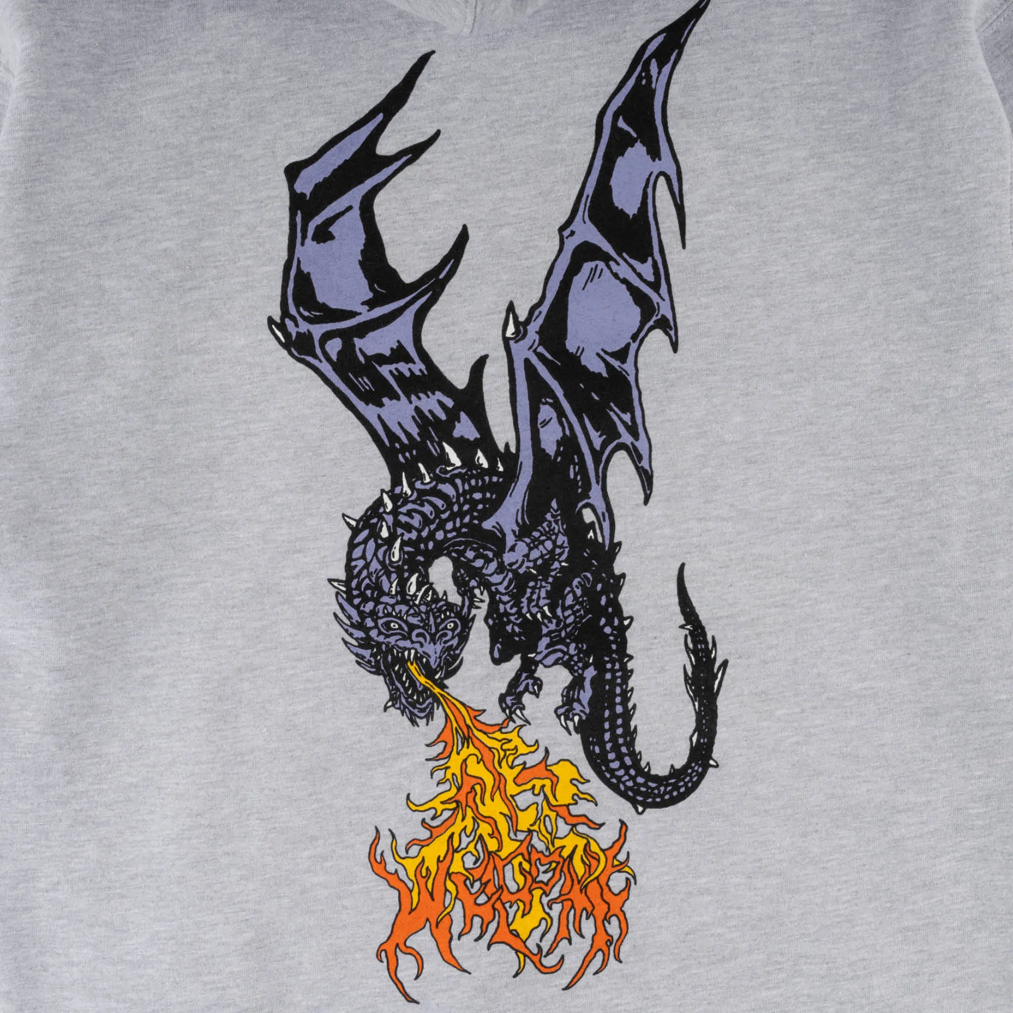 Fire Breather Printed Pullover Hoodie - Heather Grey