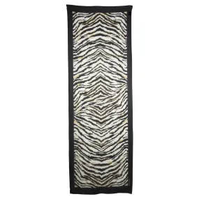 Gucci Black, Beige and Cream Sheer Silk Oblong Scarf