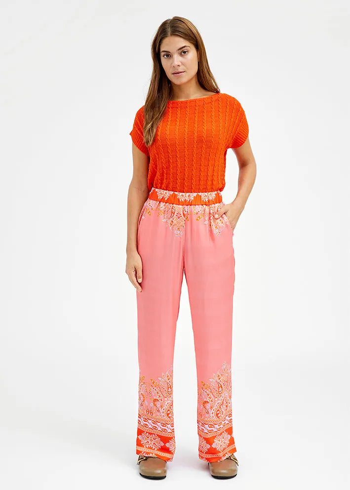 Gustav Bay wide leg pants 48034-45403 Bukser - Coral Lily Paisley Print