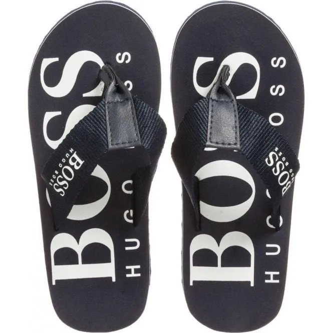 Hugo Boss Boys Navy Flip Flops_J29127