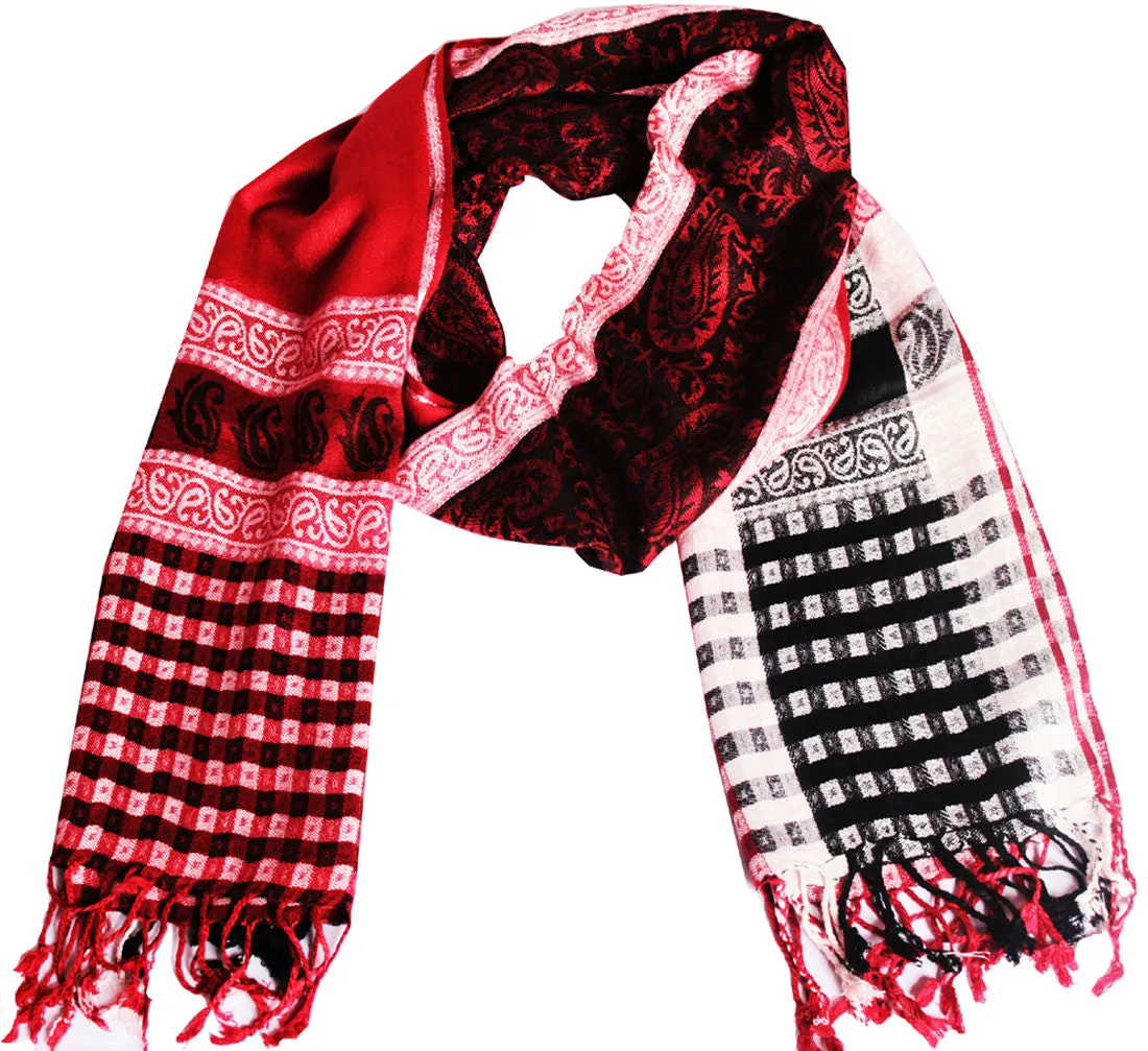 Indian Scarf Womens Jamawar Wrap Stole India Clothes (Red, 80 x 29 inches)