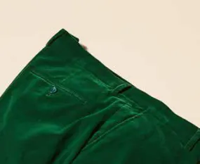 Inserch Velvet Flat Front Pants P502-201 Green Sapphire