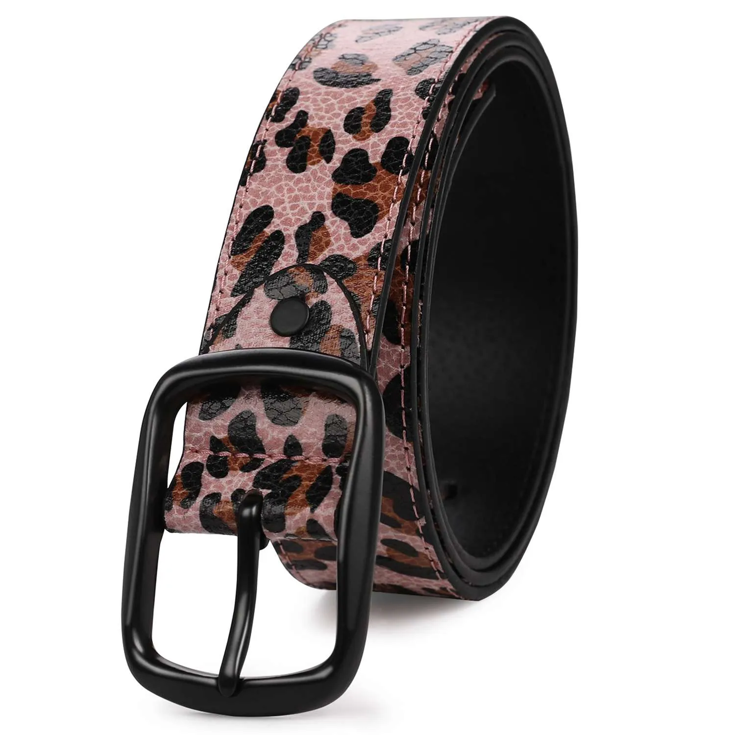 Leopard Printed Leather Belt 3 Colors