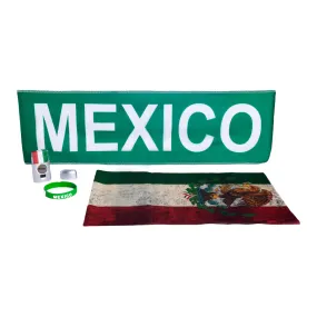 Mexico Fans Soccer 3 Pcs Kit plus Free Body Paint Stick