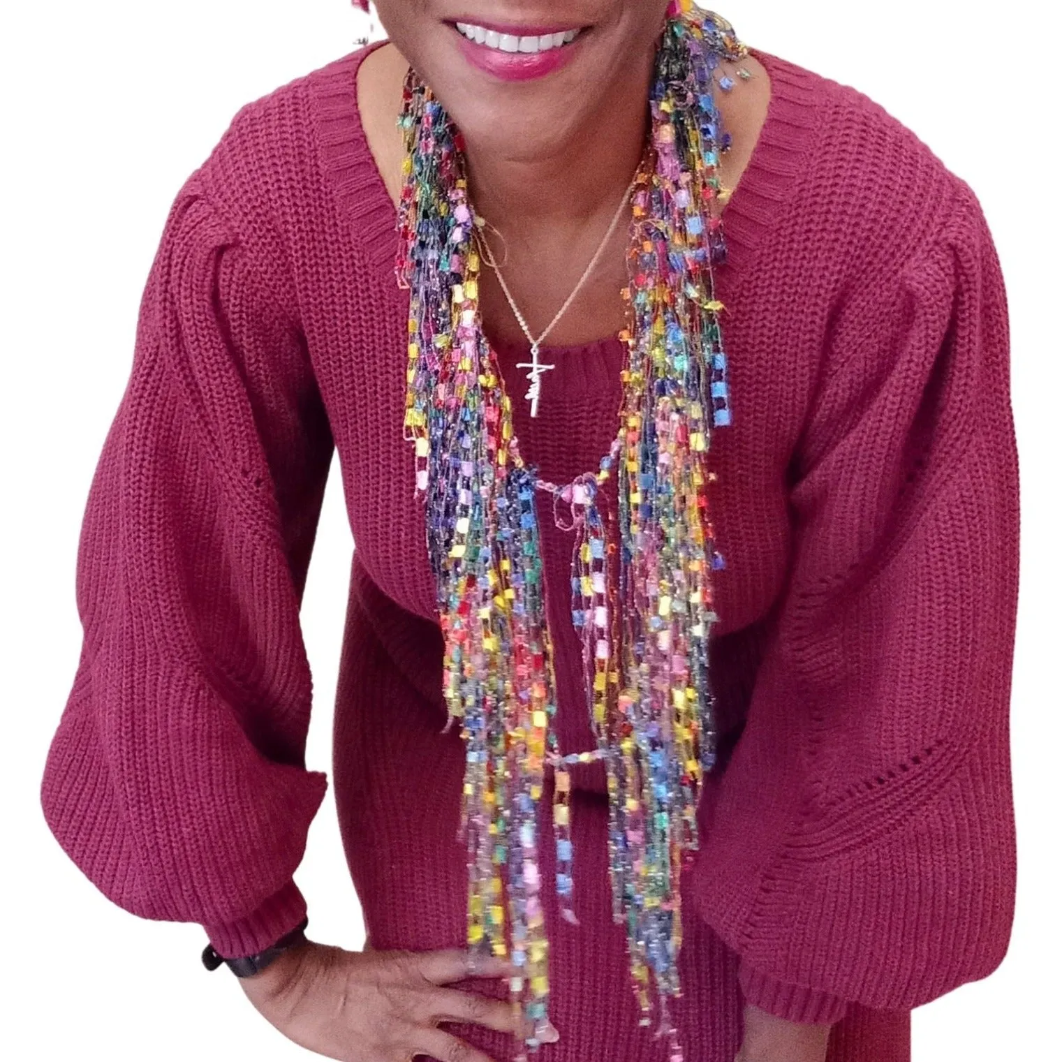 MultiColor Statement Necklace Scarf