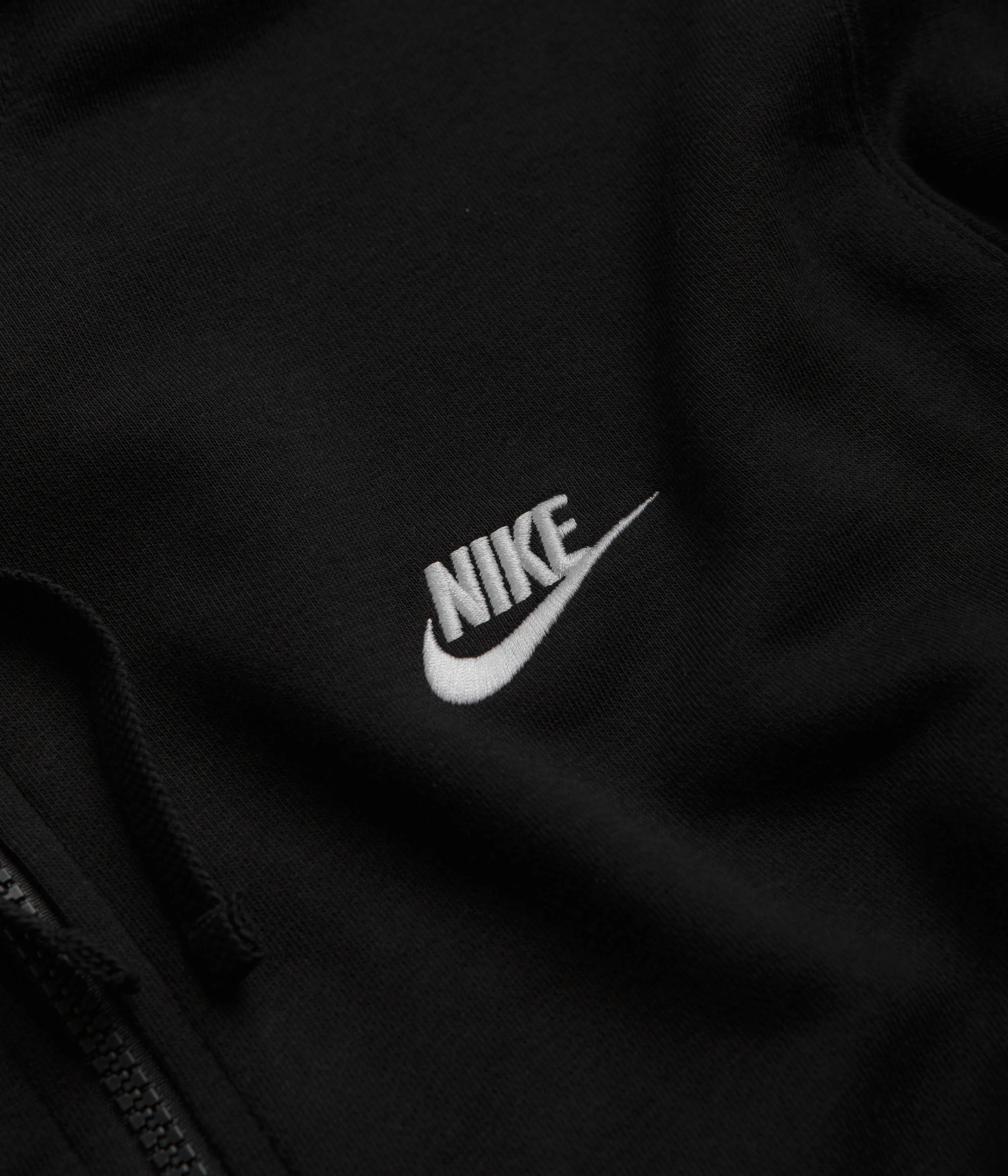 Nike Club Full-Zip Hoodie - Black / Black / White