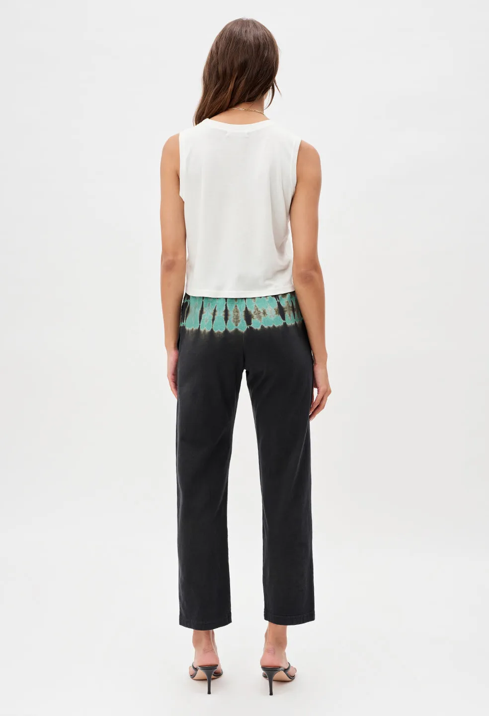 Reconstructed Tie Dye Cropped Pants / Green X Black