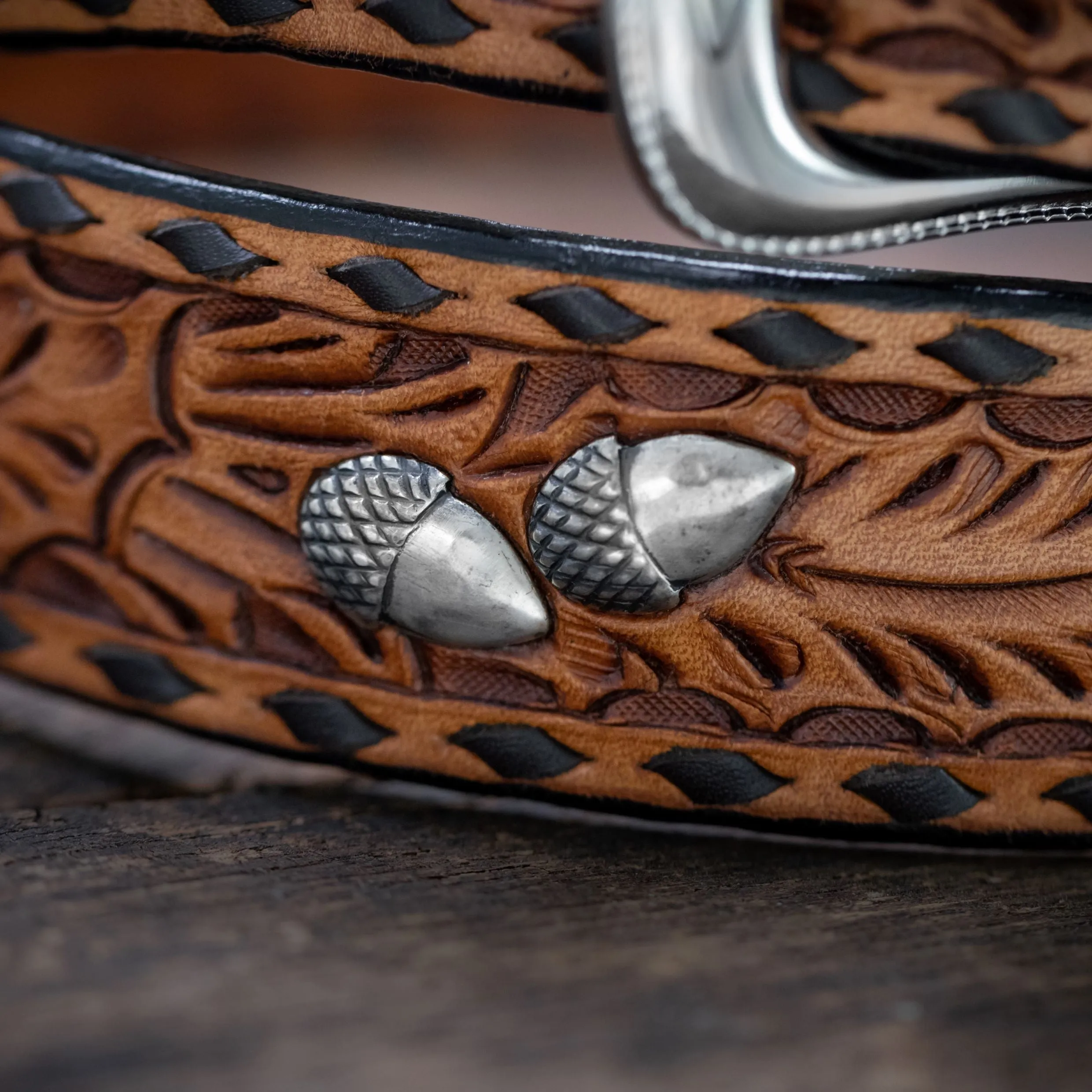 Russet Silver Acorn Belt