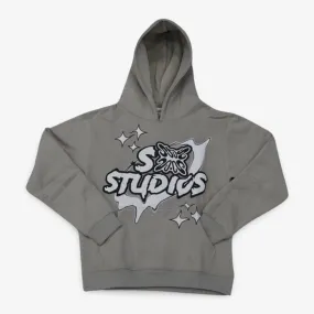 Stainbandz Puff Print Pullover Hoodie 'SB Studios' Grey / Black