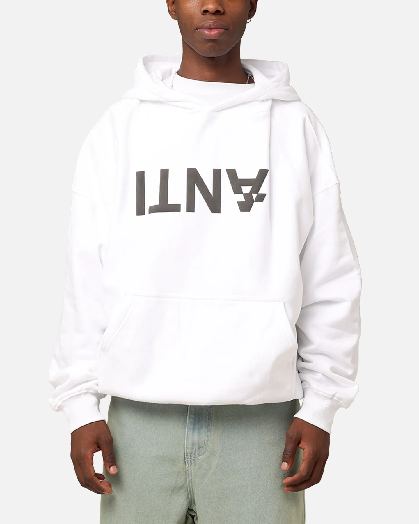 The Anti Order Anti Logo Boxy Hoodie White