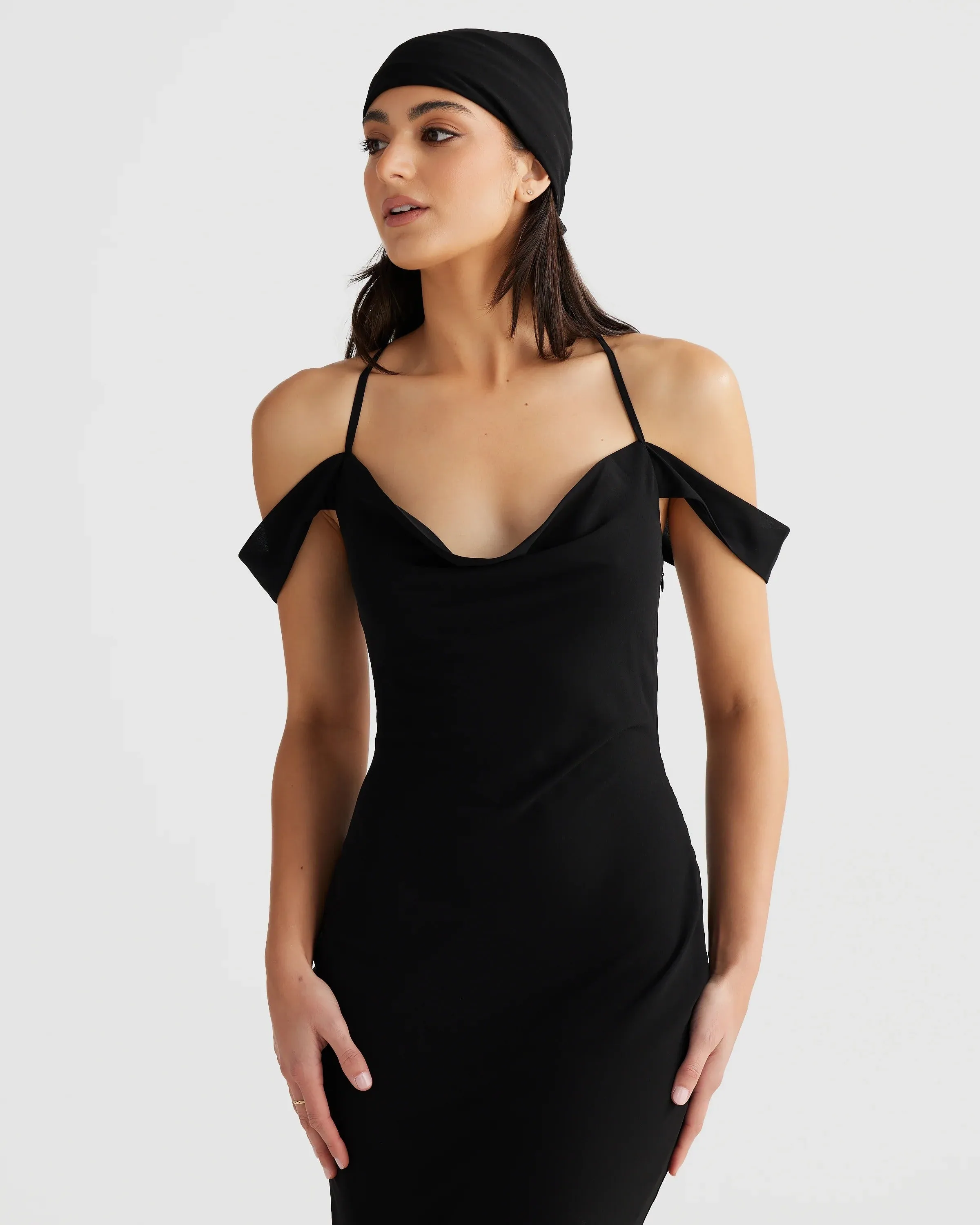 Vienna Bias Cut Gown - Black