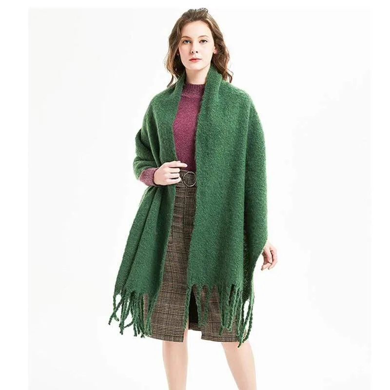 Waylin Solid Color Wooly Wrap