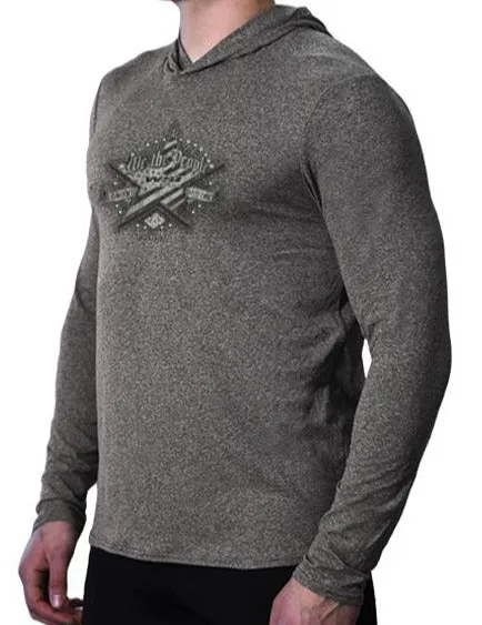 We The People Grey SoftTECH Lightweight Hoodie by WSI Sport Made in USA 672BLHP