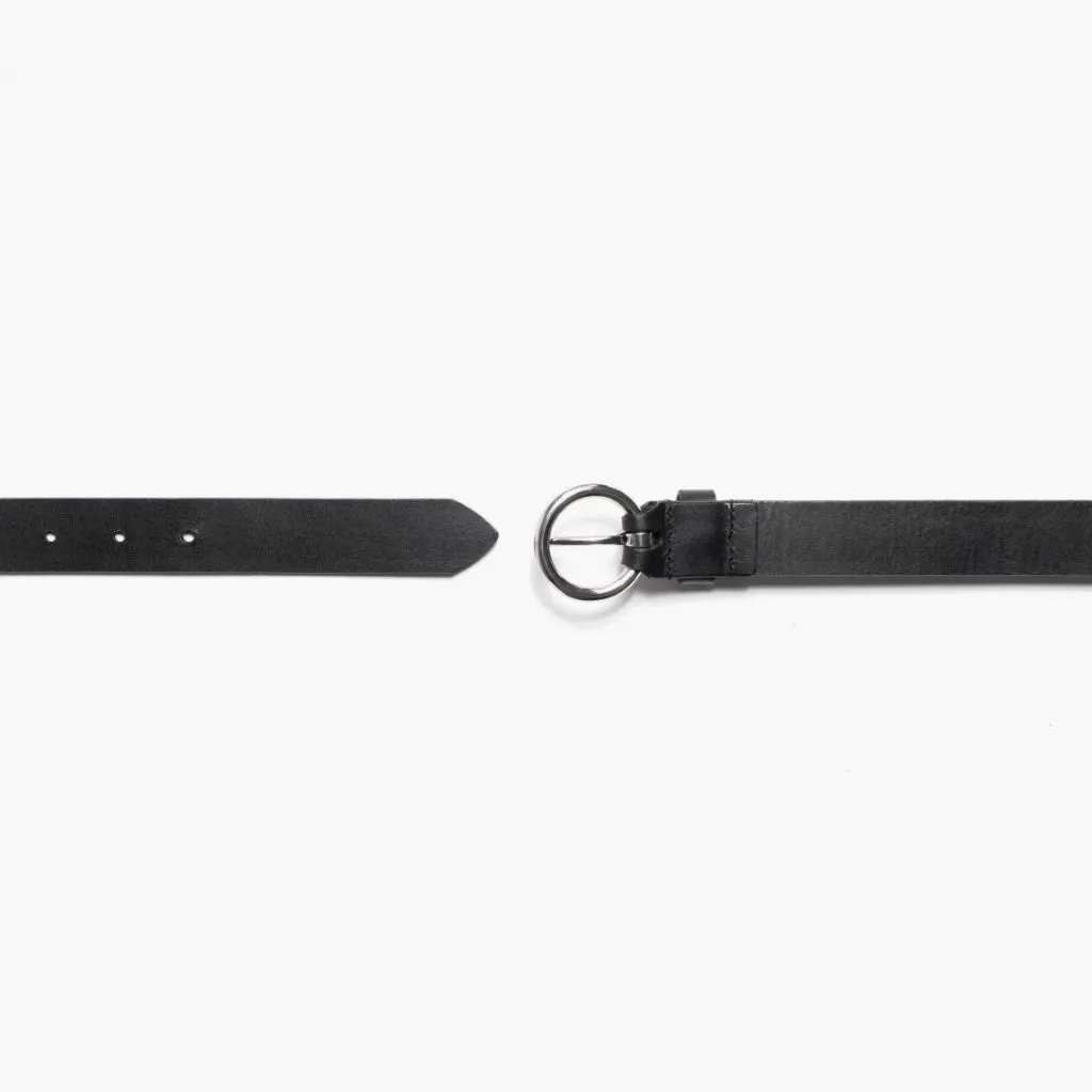 Women's Circle Leather Belt | Black