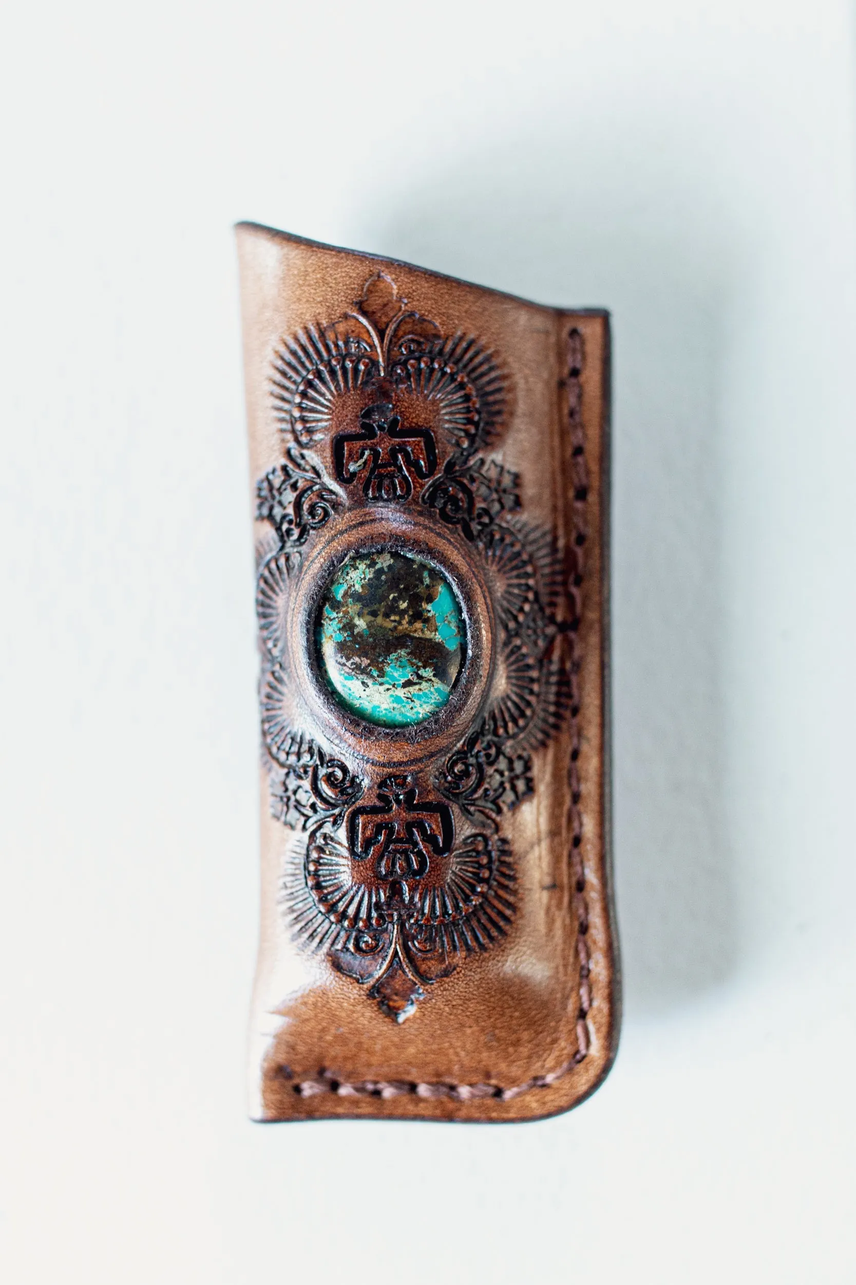 Woodstock Lighter Case with Turquoise