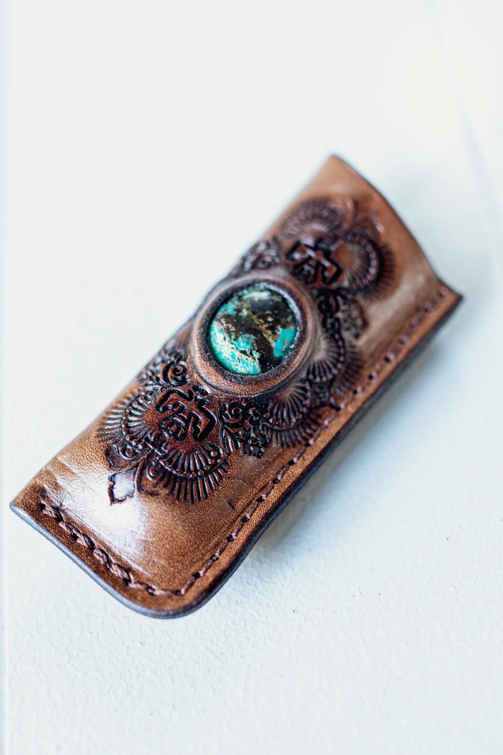 Woodstock Lighter Case with Turquoise